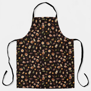 Woodland Fox Autumn Theme Dark Apron