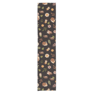 Woodland Fox Autumn Theme Dark Short Table Runner