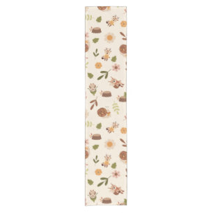 Woodland Fox Autumn Theme Neutral Tablerunner Short Table Runner