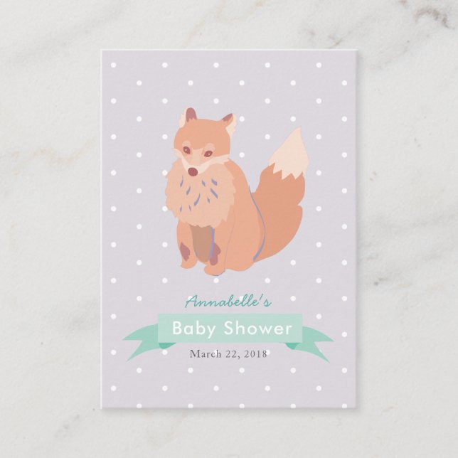 Woodland Fox Baby Shower Advice Card for Mummy (Front)
