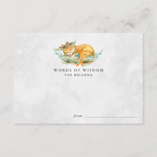 Woodland Fox Baby Shower Advice Cards