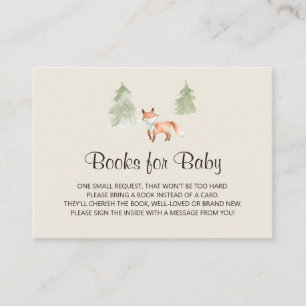 Woodland Fox Baby Shower Book Request Enclosure Card