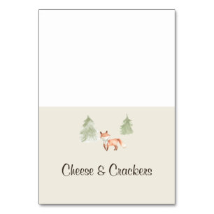 Woodland Fox Baby Shower Buffet Food Labels Table Number