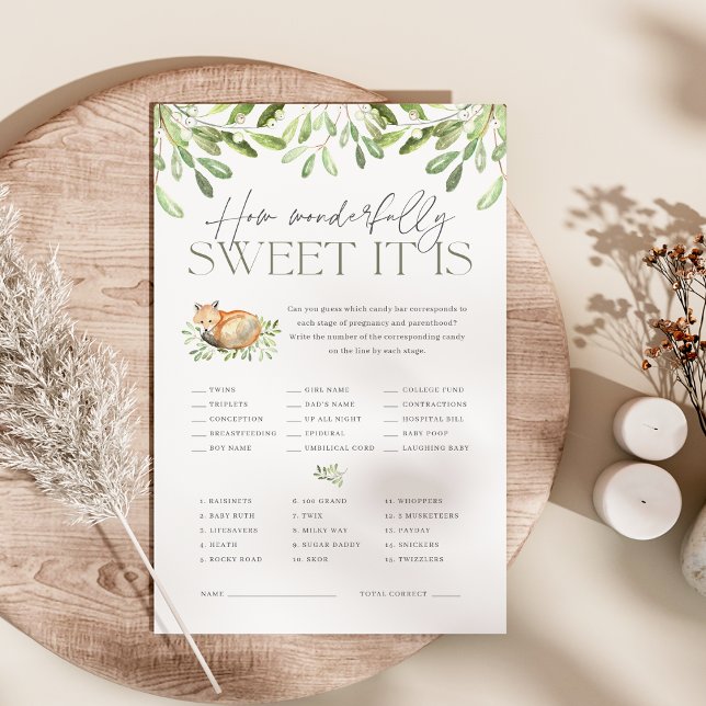Woodland Fox Baby Shower Candy Guessing Game Flyer (Creator Uploaded)