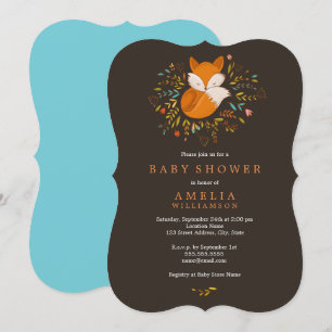 Woodland Fox Baby Shower Invitation