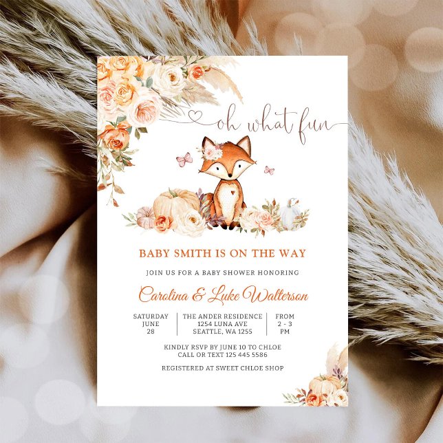 Woodland Fox Baby Shower Invitation (Creator Uploaded)