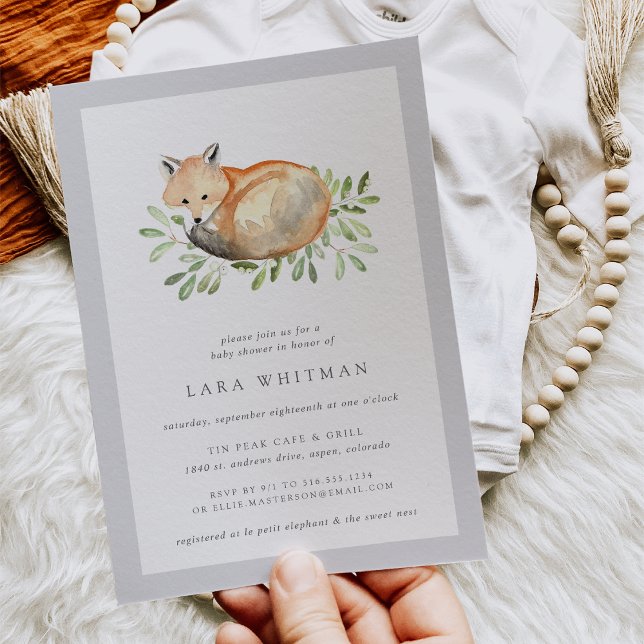 Woodland Fox Baby Shower Invitation (Creator Uploaded)