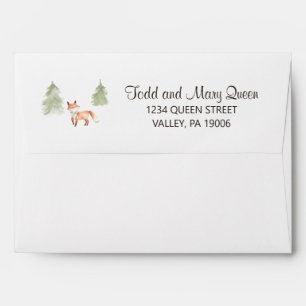 Woodland Fox Baby Shower Invitation Envelope