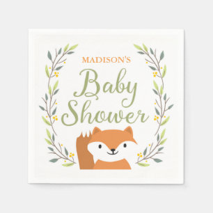 Woodland Fox Baby Shower Napkins