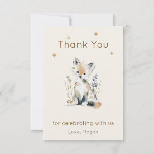 Woodland Fox Baby Shower Thank You Card