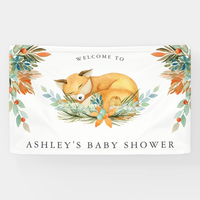 Woodland Fox | Baby Shower Welcome Banner (Horizontal)