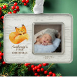 Woodland Fox Baby's 1st Christmas Photo Ornament<br><div class="desc">Cute woodland fox for a baby boys  or girls first christmas. Matching items available in our shop.</div>