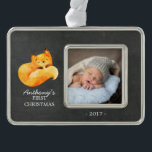 Woodland Fox Baby's 1st Christmas Photo Ornament<br><div class="desc">Cute woodland fox for a baby boys or girls first christmas. Matching items available in our shop.</div>