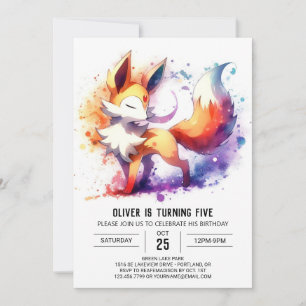Woodland Fox Birthday Invitation