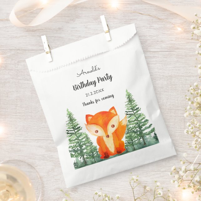 Woodland Fox Birthday Party Forest  Favour Bags (Clipped)