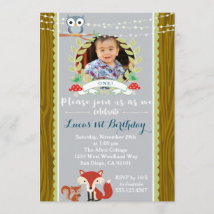 Woodland Fox Birthday Party Invitation