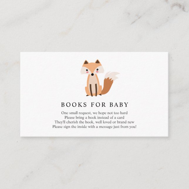 Woodland Fox Books for Baby insert card (Front)