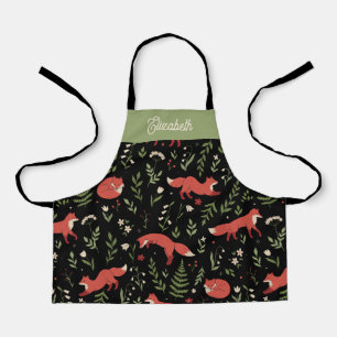 Woodland Fox Botanical Personalised Kids Apron