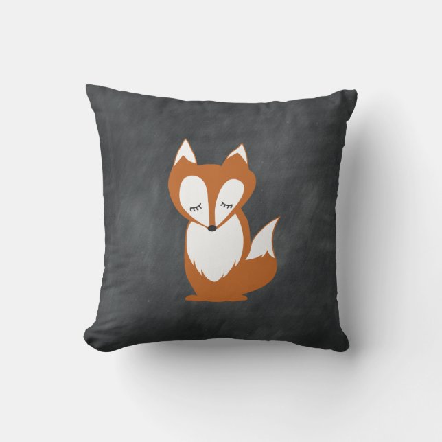 Woodland Fox Chalkboard pillow (Front)