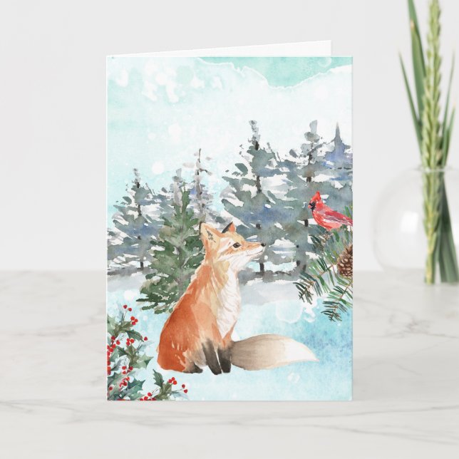 Woodland Fox Christmas Card (Front)