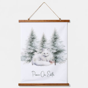 Woodland Fox Christmas Holiday Hanging Tapestry