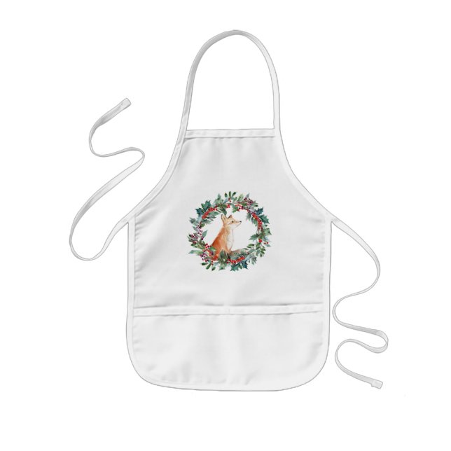 Woodland Fox Christmas Kids Apron (Front)
