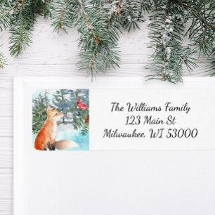 Woodland Fox Christmas Return Address