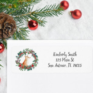 Woodland Fox Christmas Return Address Label