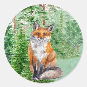 Woodland Fox Christmas Sticker