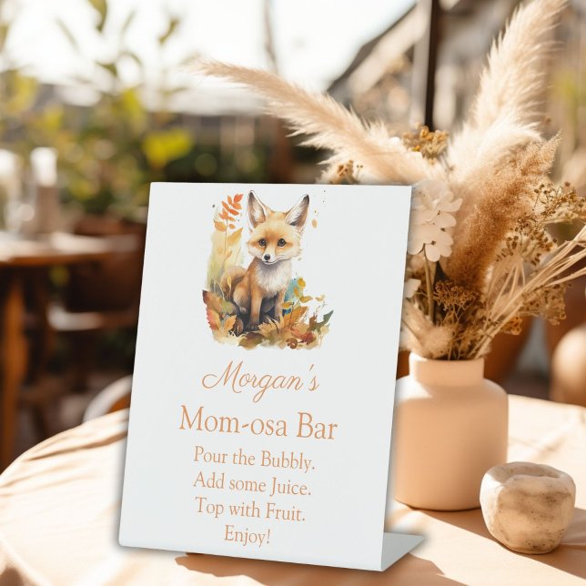 Woodland Fox Cute Baby Shower Momosa Bar Sign (Creator Uploaded)