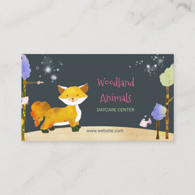 Woodland Fox Daycare Centre Business Cards (Front)