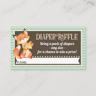 Woodland Fox Diaper Raffle Tickets Enclosure Card