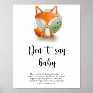 Woodland Fox - Don't say baby Poster