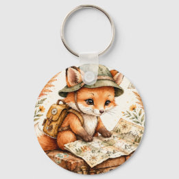 Woodland Fox Explorer Baby Shower Invitation, Wate Key Ring