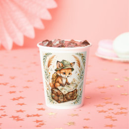 Woodland Fox Explorer Baby Shower Invitation, Wate Paper Cups