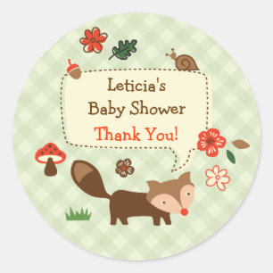 Woodland Fox Favour Sticker