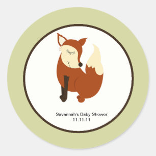 Woodland Fox Favour Stickers 3-inch