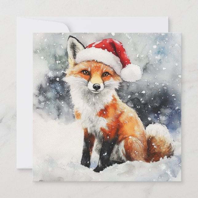 Woodland Fox Flat Holiday Card (Front)