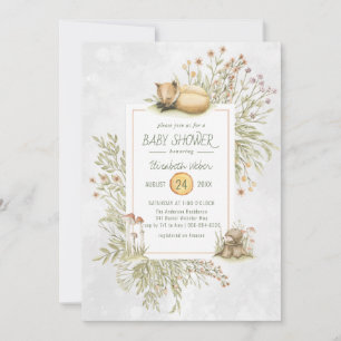 Woodland Fox   Forest Baby Shower Invitation