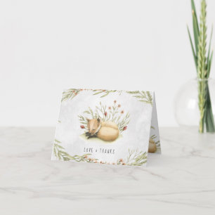 Woodland Fox   Forest Baby Shower Thank You Card