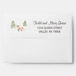 Woodland Fox Girl Baby Shower Invitation Envelope
