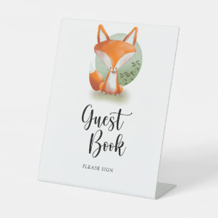 Woodland Fox - Guest book Pedestal Sign