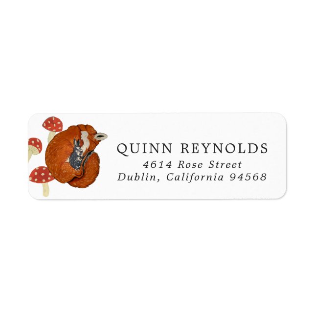 Woodland Fox & Hare | Forest Return Address Label (Front)