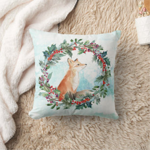 Woodland Fox Holiday Cushion