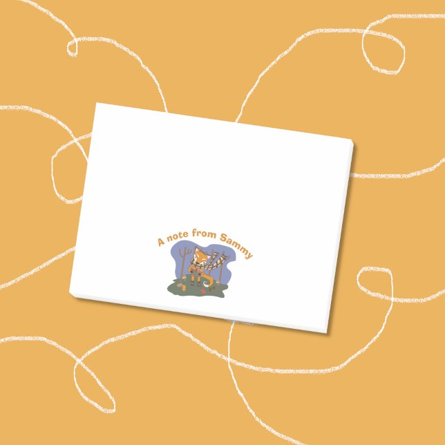 Woodland Fox Kid Post-it Notes (Cute sticky notes for kids with a cartoon fox . )