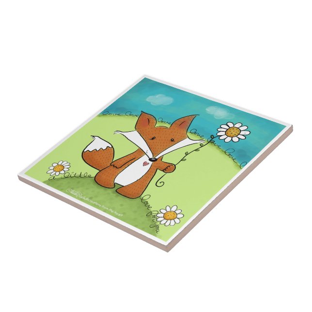 Woodland Fox Little Love for You Tile (Side)