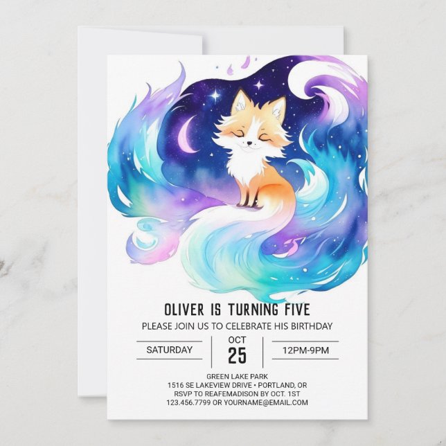 Woodland Fox Magic Birthday Invitation (Front)