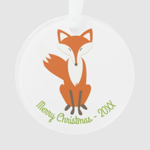 Woodland Fox Merry Christmas - Circle Ornament
