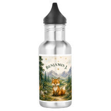 Woodland Fox Mountain Adventure Kids Name