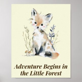 Woodland Fox Nursery Wall Art Print